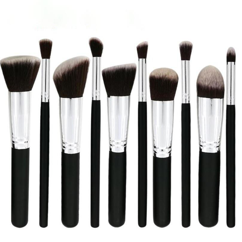 Glamwinks 10-Piece Premium Synthetic Makeup Brush Set